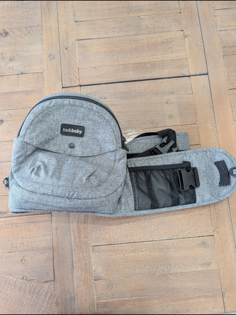 Tushbaby Gray Baby Hip Seat Carrier Bag